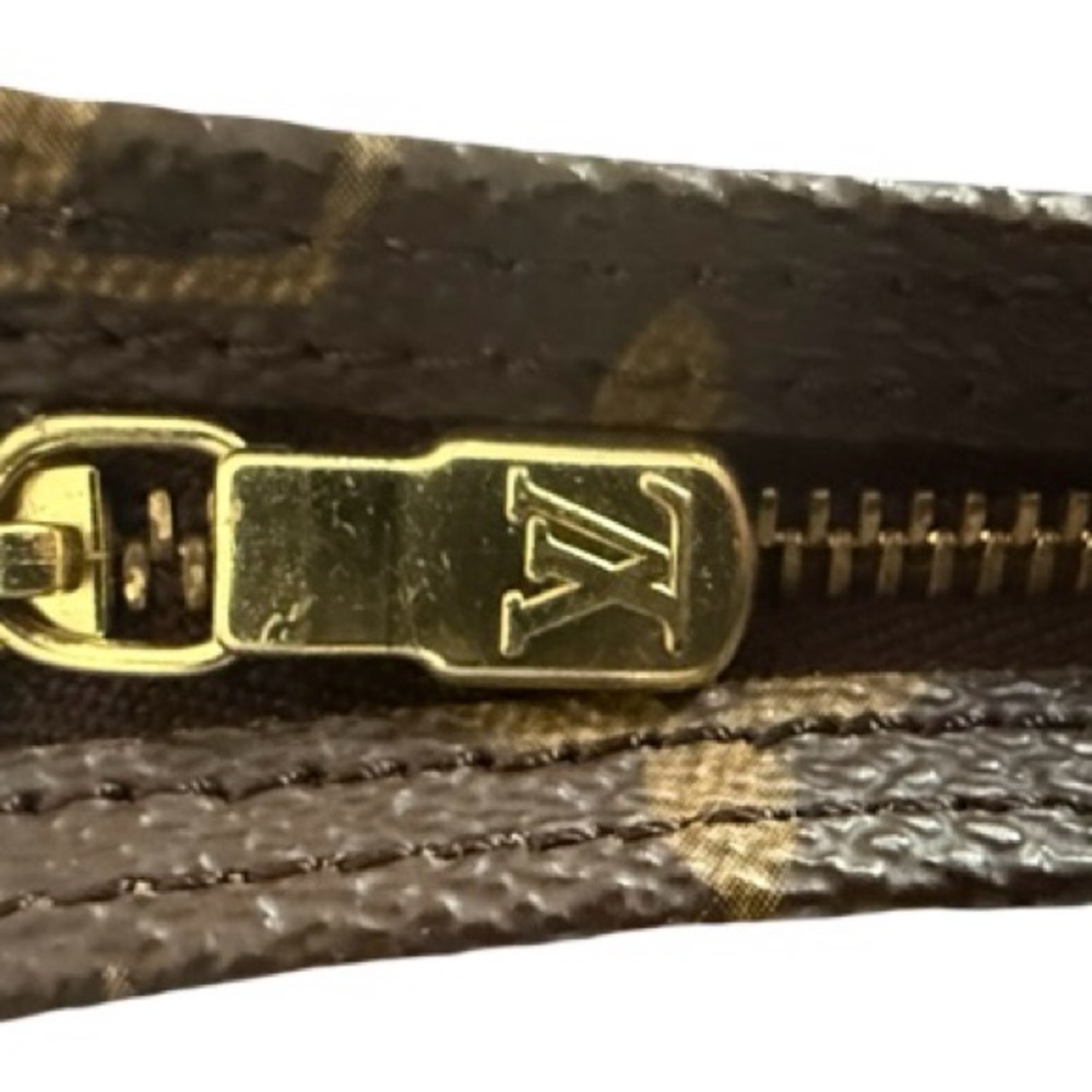 Authentic Louis Vuitton LV Brown Monogram Pouch with Gold Chain! Comes with COA! - Picture 9 of 15